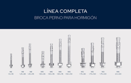 Broca Perno Anclaje Para Hormigon Bremen 8x80 X 150u Dgm 1