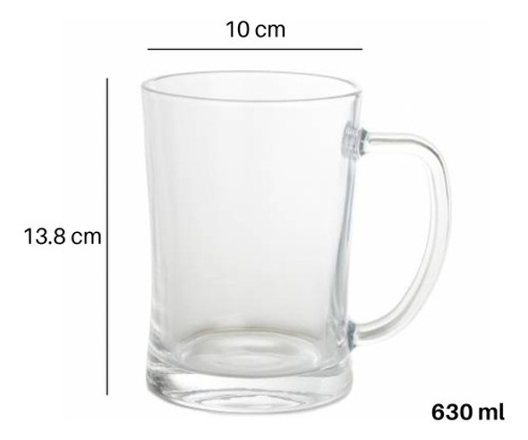 Jarra De Vidrio Para Cerveza 630 Ml Pack 2 Piezas Goldsky 1