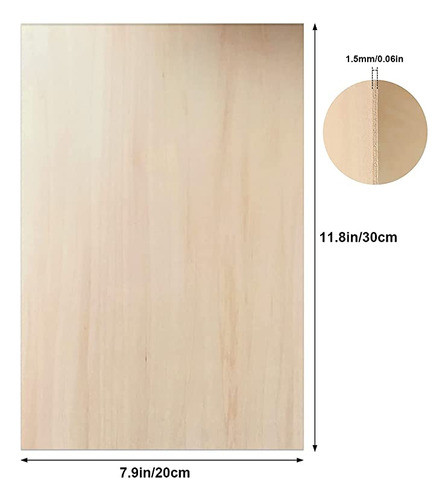 Paquete De 4 Hojas De Madera De Tilo Natural Sin Terminar, . 1