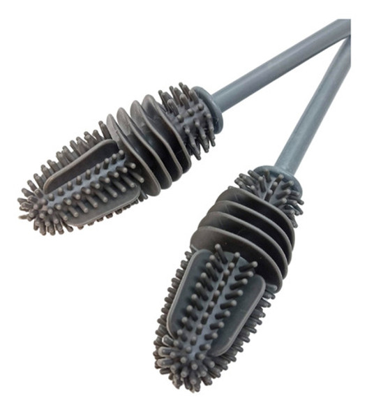 Cepillo Limpia Vasos Termo Botella Frasco Cerdas Silicona 0