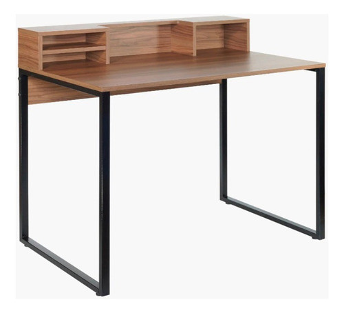 Mesa Escrivaninha Com Nicho Amadeirado Escuro. 0