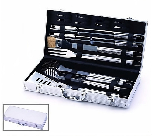 Set De Barbacoa En Caja De Aluminio 17 Piezas Parrilla 0