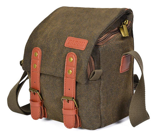 Bolso De Camara Slr Nikon Canon Sony Cuero Marron Pequeno 0