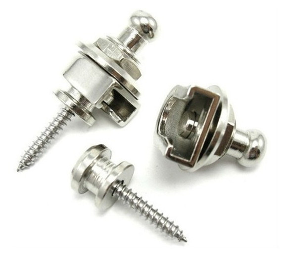 2 Straplock De Guitarra Trava P/ Correia Cromado Ronsani 1