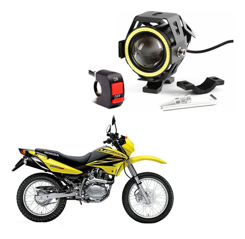 Kit Farol Milha U7 C/ Botão Para Moto Nxr 150 Bros Es 2008 0