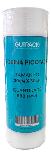 Bobina Picotada - Saco Plástico Rolo C/ Fundo Reto 500un 1
