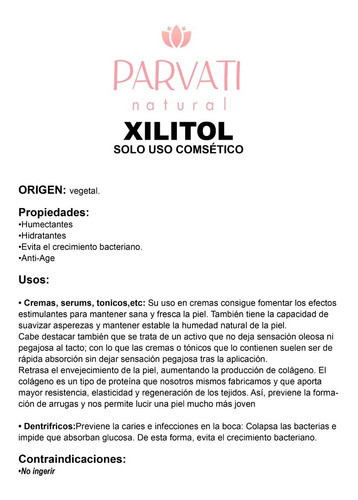 Xilitol 500grs Uso Cosmético - 100% Puro - Materia Prima 1