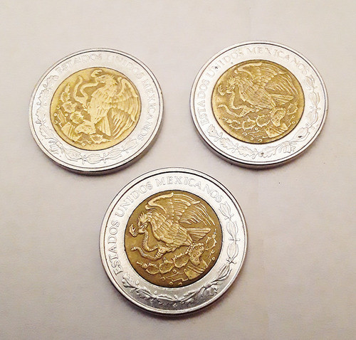 3 Monedas Estados Unidos Mexicanos 1 Peso 1998,2003, 2006 1