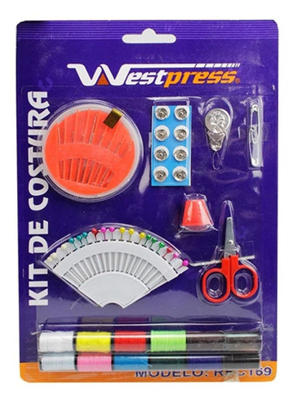Kit Costura Rápido Viagem Linhas Alfinetes Agulha Westpress 0