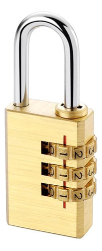 Mini Cerradura De Código De Latón Portátil De Oro De 1 Pieza 0