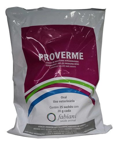 Proverme Vermífugo 28g- Aves Suínos Atacado C/25 Unds 0