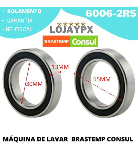 10 Rolamento Lavadora Brastemp Consul 6006 2rs W10897149 1