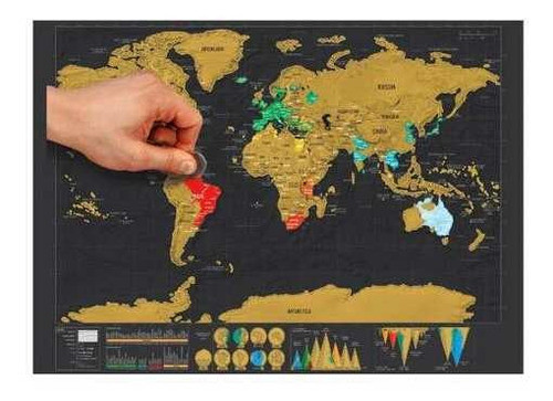Mapa Raspa Black Edition Deluxe Mapamundi Para Viajeros 1