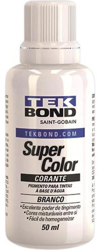 Corante Tekbond Branco 50ml ./ Kit Com 12 Unidades 0