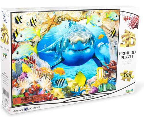Peek-a Boo Shark En The Deep Blue Sea Super 3d Puzzle Para A 1
