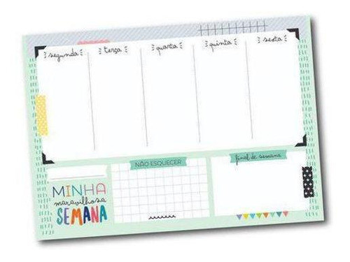 Bloquinho Semanal Cor Verde Colorê 0