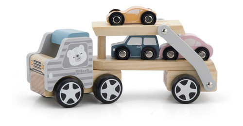 Camión De Madera De Carga De Autos  Juego De Arrastre 0