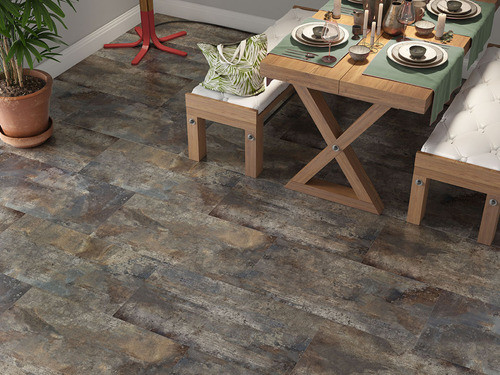 Ceramica Para Piso Y Pared Gris Y Marron Destonificado Rust 1