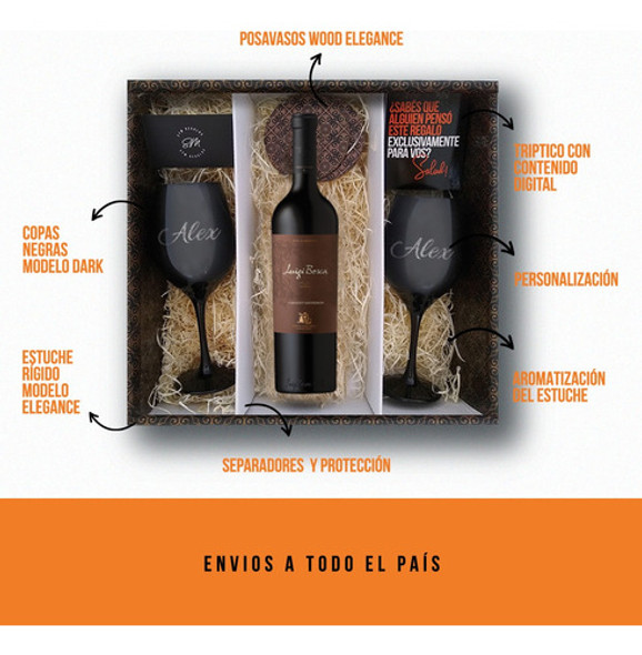 Box Set Vino Luigi Bosca Cabernet Copas Negras 1 Box Set Vino Luigi Bosca Cabernet Copas Negras 1