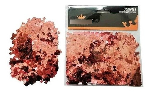 Confetes 20g Mini Quadrado Rose Gold 0