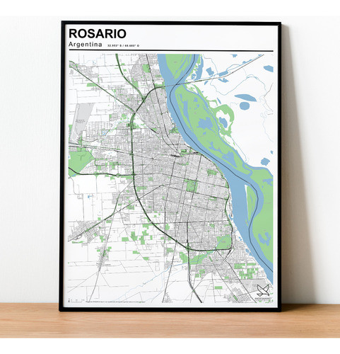 Mapa Ciudad De Rosario 80cmx61cm 0