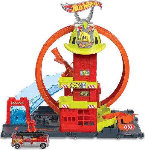 Juego De Hot Wheels City Con Estación De Bomberos A Escala 1 0