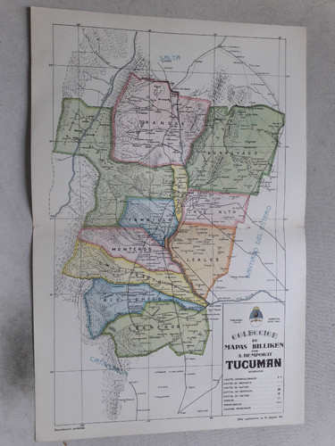 Lamina Coleccion Mapas Billiken Provincia Tucuman Bemporat 0