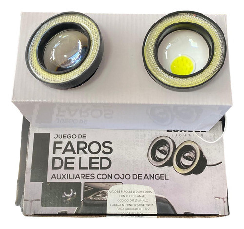 Par De Focos Auxiliares Led Con Ojos De Angel Alrededor 0