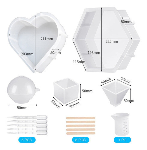 . Pacote Com 16 Moldes De Resina Para Ornamentos De 1