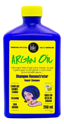 Lola Argan Oil Kit Reconstructor Shampoo Mascara Pelo 6c 1