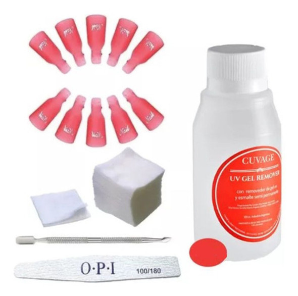 Kit Removedor Uv Esmalte Semipermanentes Broches Wipes Gel 0