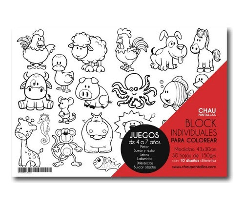 Libro Block De Juegos Actividades Colorear - Chau Pantallas 0