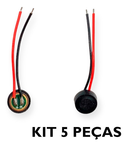 Kit 5x Microfone Eletreto 2 Fios Universal 1