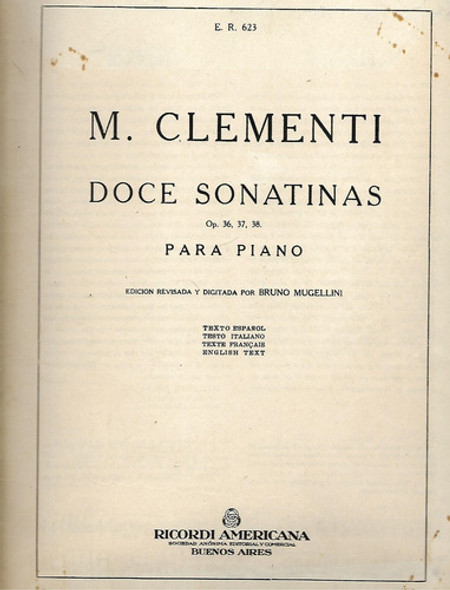 Musica- Clementi - Doce Sonatinas Op. 36, 37, 38 Para Piano 1
