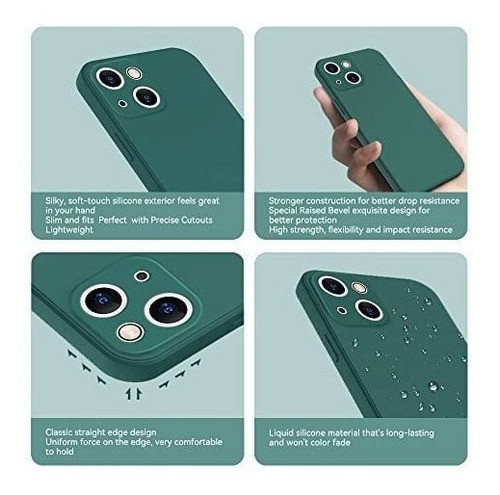Funda Protectora Para iPhone 13 6.1 (verde Oscuro) 1