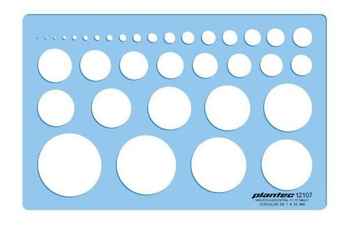 Plantilla Plantec Circulos De 1 A 28mm(2107) Zona Abasto 0