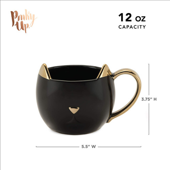 Pinky Up 5386 Chloe Cat Mug Tazas Platillos Negro 1