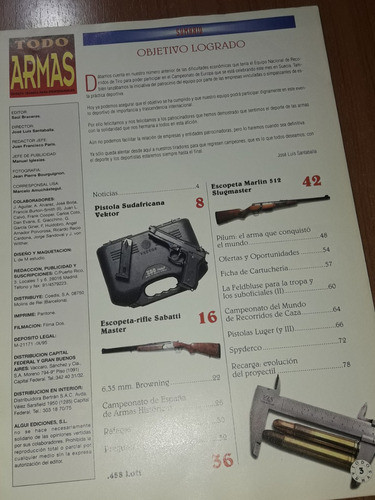 Revista Todo Armas N°3  Escopeta Marlin 512 Slugmaster 1