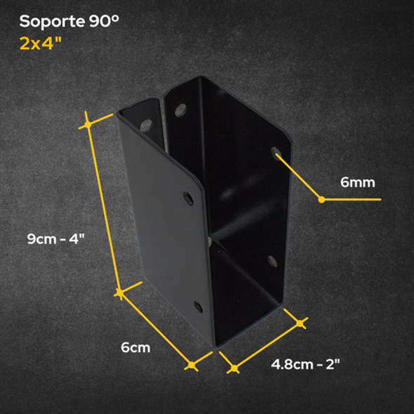 Soporte Para Tirante 2x4 Viga Madera U Mensula Caja Cerrada 1