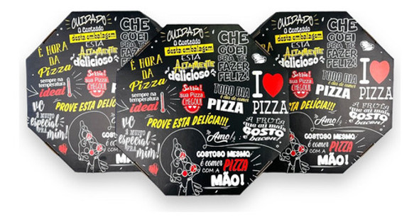 Caixa Estampada Delivery 35cm Kit 25un Ifood Pizza Oitavada 1