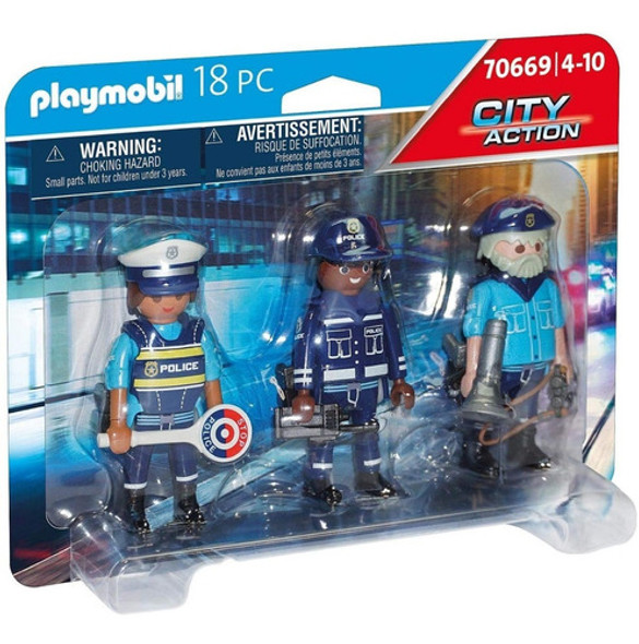 Playmobil City Action 70669 - Equipo Policial X3 Figuras 0