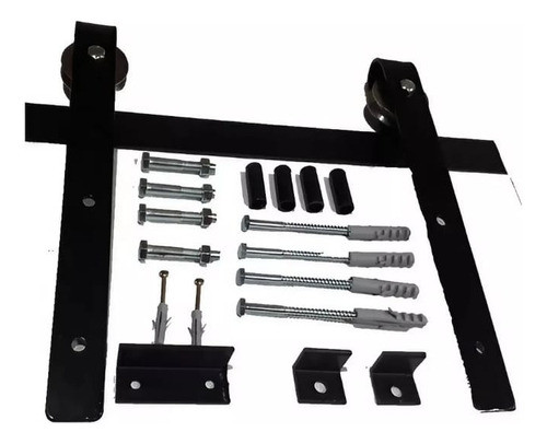 Kit Para Puerta Granero Con Riel De 2.50mts Para 2 Puertas 0