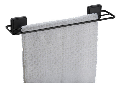 Kit Banheiro Preto Fosco 2 Peças Fixaçao Por Adesivo Norbond 1