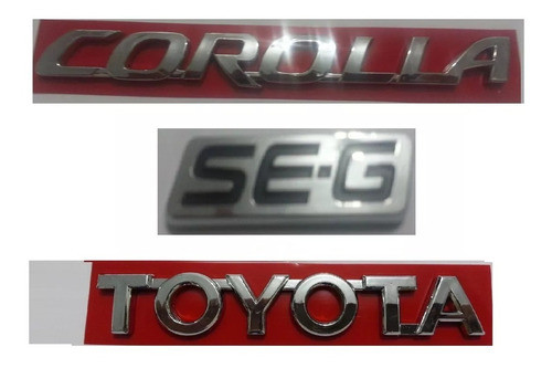 Emblemas Toyota Corolla Seg Para Tampa Traseira Kit 3 Peças 0