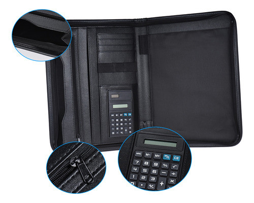 Pasta Organizadora A4 Pu Com Calculadora 1
