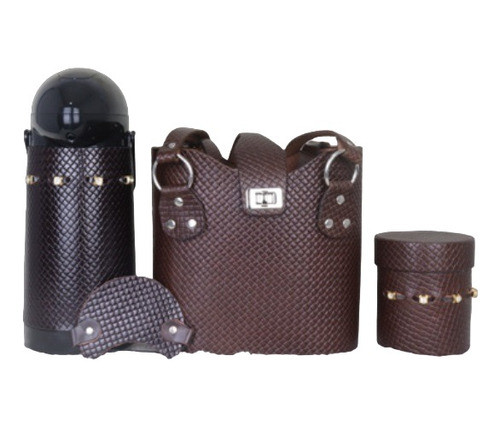 Kit Chimarrão Luxo Trice Couro Premium Legitimo 5 Peças 0