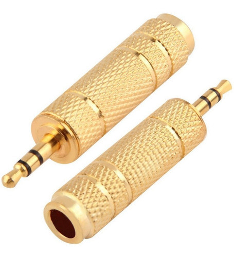 Adaptador De Audio Mic Auriculares Jack 3,5mm A Plug 6,5 1/4 0