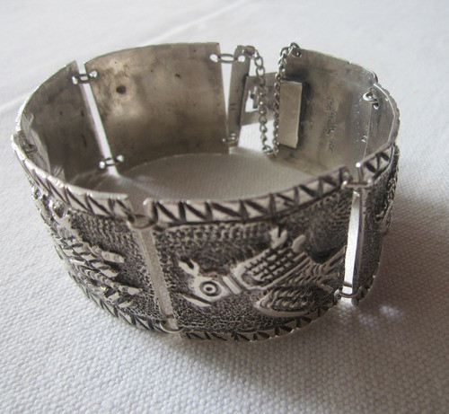 Antigua Pulsera De Plata 900 Americana Pajaros 1