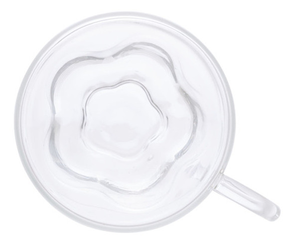Jogo 2 Xícaras Vidro Cha/café Parede Dupla Calor Flor 75ml 1
