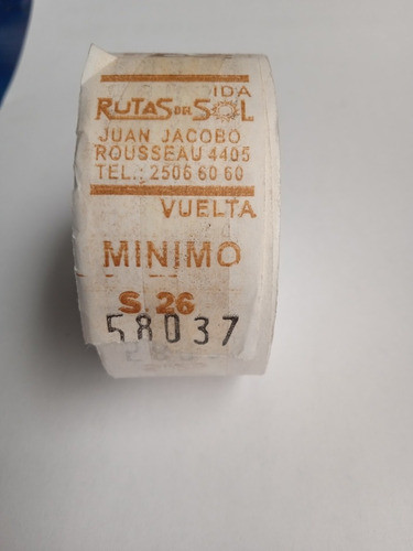 Rollo De Boletos Rutas Del Sol S26 0